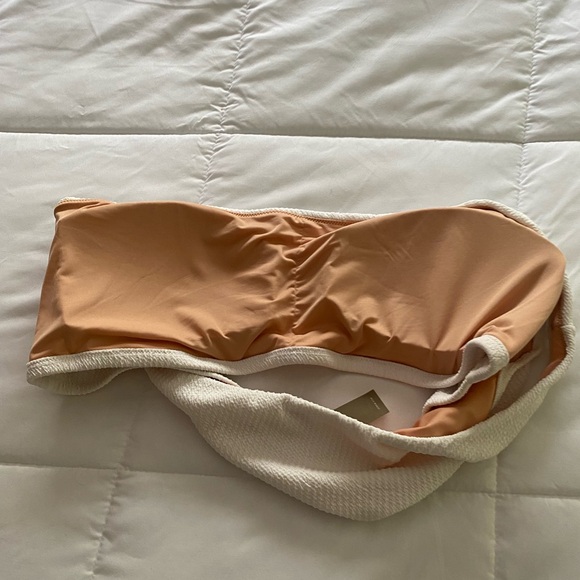 NWT J.CREW white textured one shoulder bikini bathing suit top size 3x - Picture 3 of 9